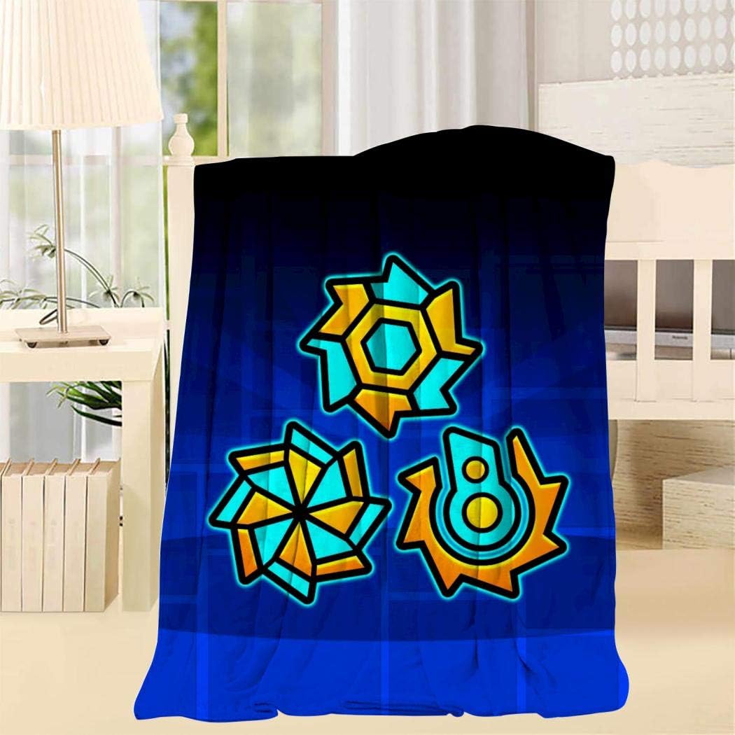 Funny Ge-ometry-Dash Super Soft Blanket Fleece Throw Fuzzy Lightweight Cozy Plush Bedding Couch Home