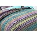 NEWLAKE Striped Jacquard Style Cotton Patchwork Bedspread Quilt Sets, Twin Size