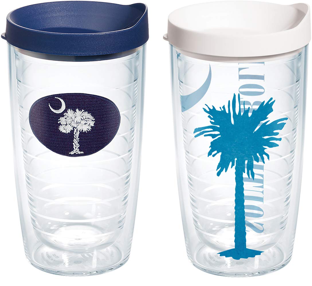 Tervis South Carolina Flag Made in USA Double Walled Insulated Tumbler, Plastic, Navy and White