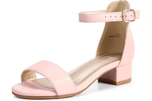 PANDANINJIA Girls Dress Shoes Toddler Kids Heels Sandals Ankle Strap Wedding Party Phoebe Flower Girl Shoes