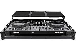 HEADLINER LOS ANGELES Headliner Pitch Black Flight Case Compatible with Pioneer DJ DDJ-FLX10 with Laptop Platform & Wheels