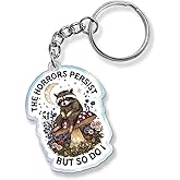 Nurse Keychain, Cute Raccoon Decor Acrylic Emotional Support Keychain Inspirational Raccoon Gifts for Motorcycles Cars Backpack Handbag -3