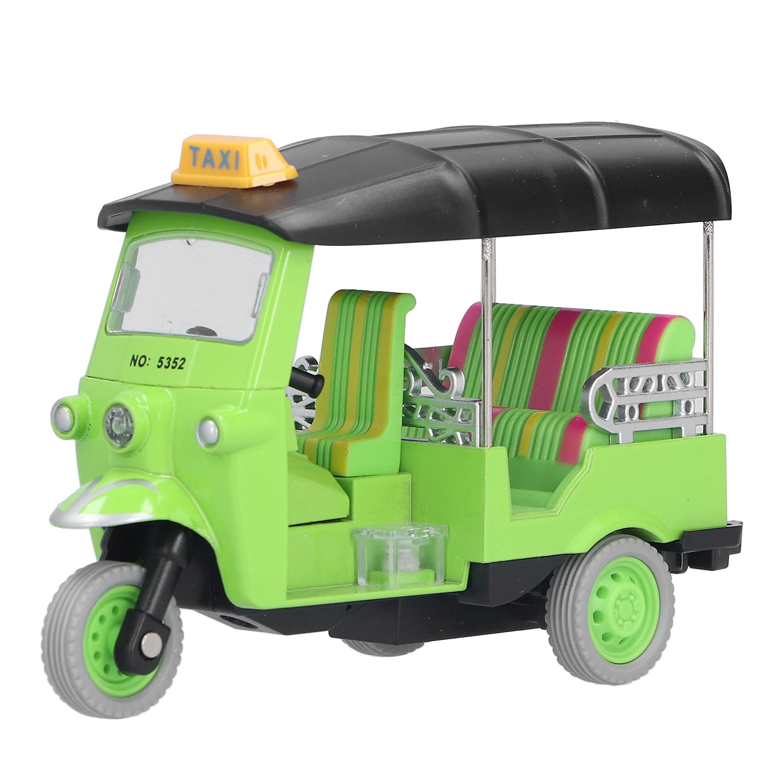 VGEBY Pull Back Thai Tricycle Simulation Alloy Tuk Tuk Car Model - Children Vehicle Toy in Green