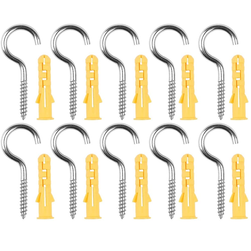 30 Pcs Screw-in Hooks, 304 Stainless Steel Eyelet Screw Hook, Sturdy Cup Hooks for Outdoor Indoor Hanging Hook,Mixed Size Silver(40mm 50mm 65mm)