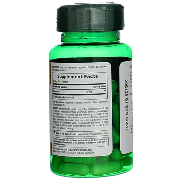 NATURE’S BOUNTY MELATONIN 10MG CAPSULES 60 EA (PACK OF 2)