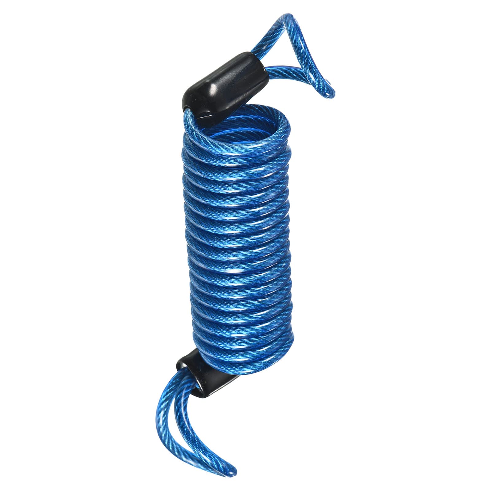 M METERXITY Disc Lock Security Steel Cable - Plastic Coated Spring Reminder Wire Anti-Theft Rope, Apply to Outdoors Protection (2.5mmx1m, Blue)