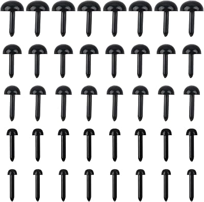 TOAOB 200pcs Black Needle Felting Doll Eyes 3mm to 8mm for Crafts