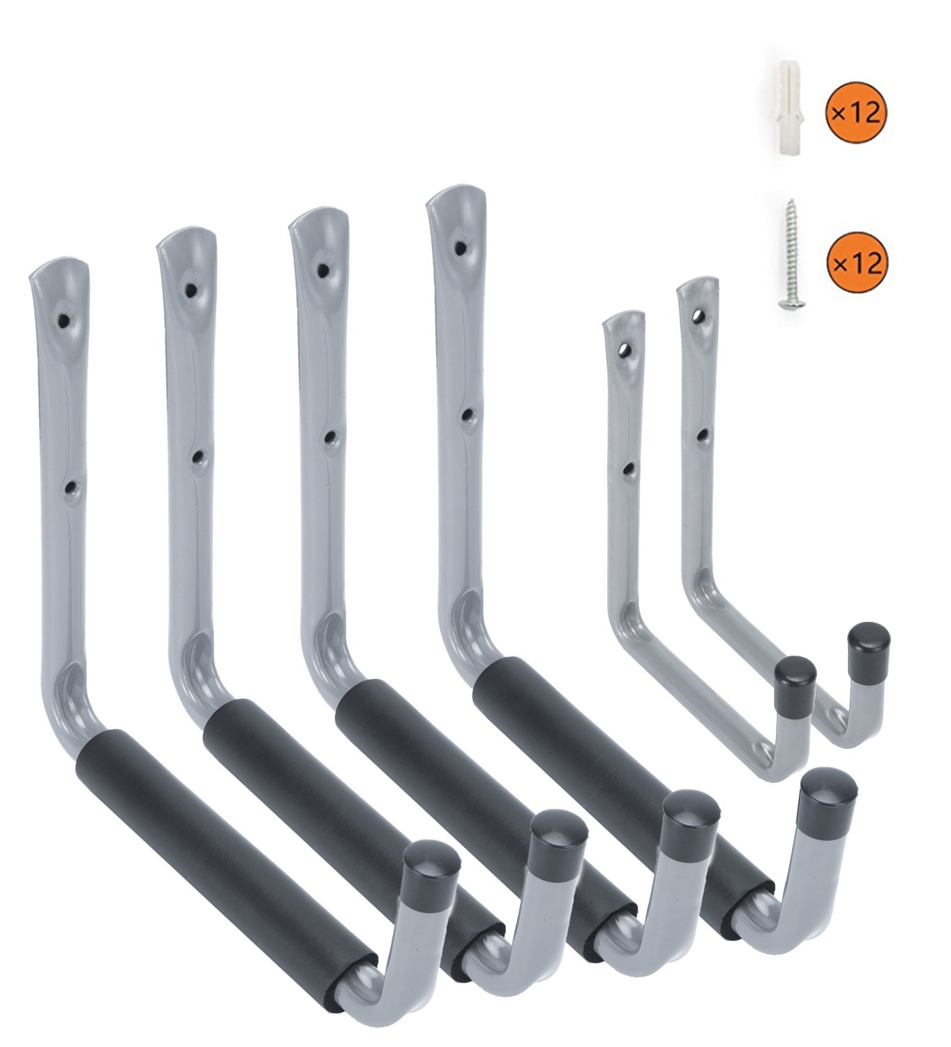 Heavy Duty 9” Large Arm Garage Storage Hanging Hooks with EVA Protector