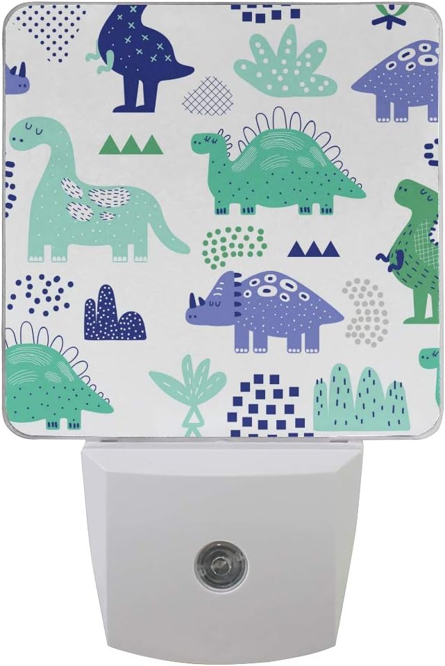 Cute Dino Automatic LED Night Light Dusk to Dawn LED Senor Lighting,Plug in Night Lamb for Adults Bedroom Baby,Kids,Children's Room,Nurseries,Stair,Hallway