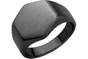 555Jewelry Stainless Steel Solid Plain High Polish Round Signet Ring for Men