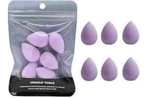 6PCS Mini Makeup Sponge Small Beauty Sponge Blender Set for Foundation, Powder, Concealer Highlight,and Eye Shadow, Purple