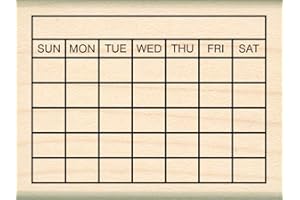 Stamps by Impression Journal, Habit Tracker, Calendar Rubber Stamp 1.25" x 1.75" 5 Row ST 0814