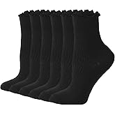 ACCFOD Womens Ruffle Socks Cute Frilly Ankle Socks Quarter Crew Socks for Women Girl