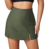 LIUWANCN Women’s Sexy Elegant High Waisted Bodycon Mini Shorts Casual Side Slit Skorts