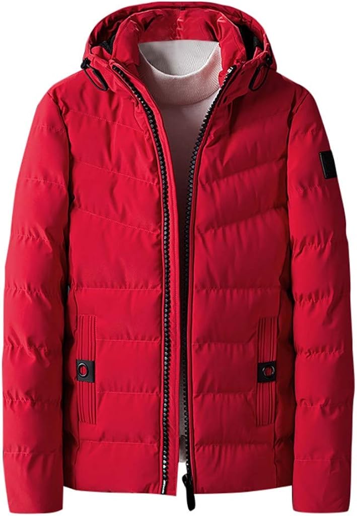 men's winter fleece warm hooded jackets thick outerwear