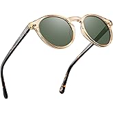 CARFIA Retro Round Polarized Mens Sunglasses UV Protection Acetate Frame CA5289L