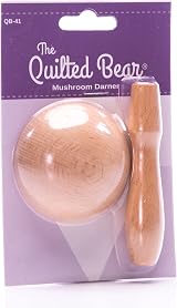 The Quilted Bear Darning Mushroom - Smooth Wooden Darner with Strong Handle view 3