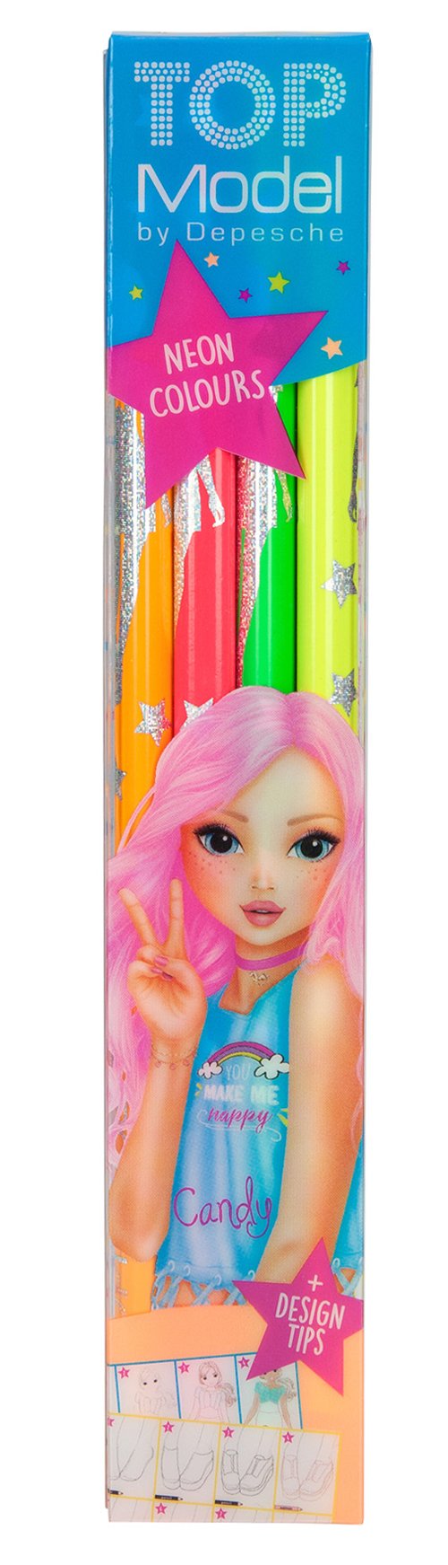 Depesche TOPModel Neon 6399 Colouring Pencils, Set of 4