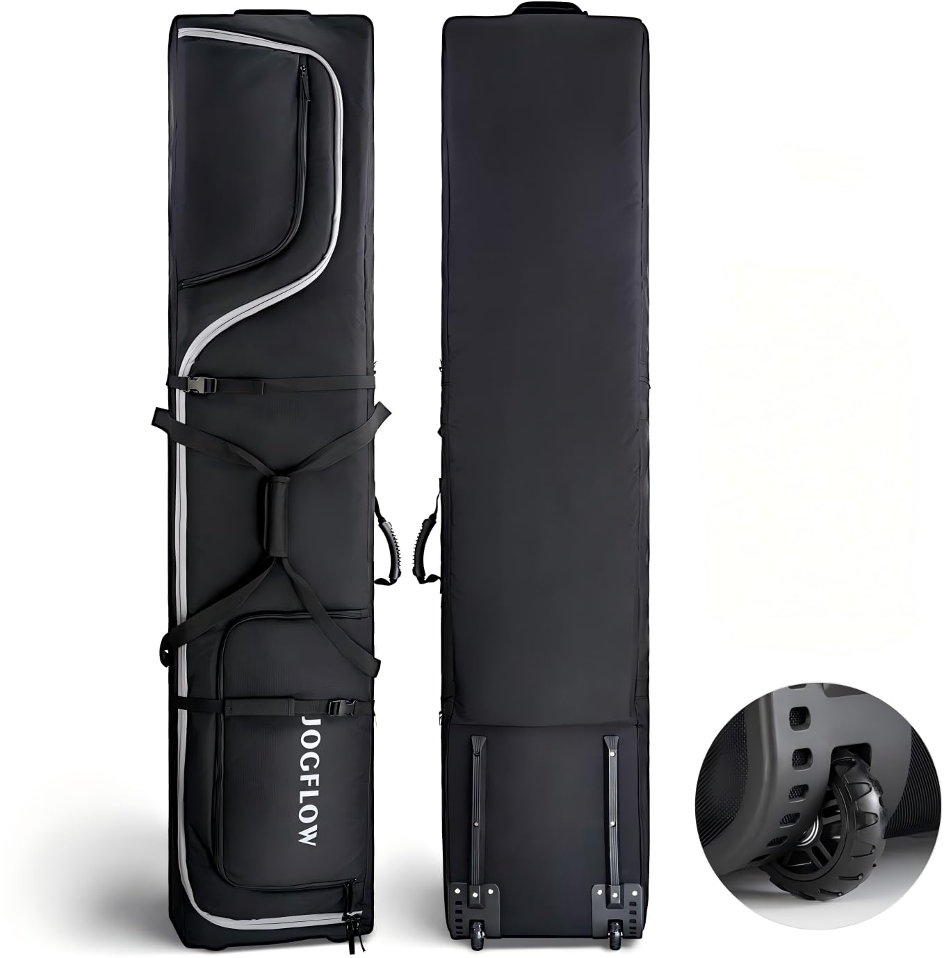 Photo 1 of jogflow 360 Ski Bag with Wheels, Waterproof Fabric, Padded, Fits Single or Double Skis, Roller Bag for Air Travel - Up to 175cm