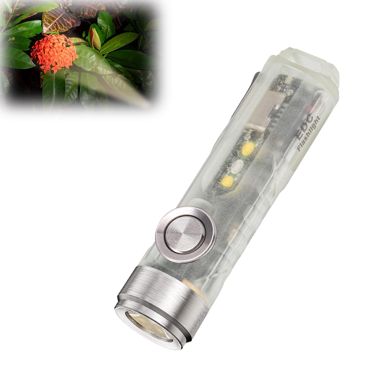 RovyVon A5 Pocket Torch LED High 450 Lumens Mini Torch with Sidelight, USB C Rechargeable EDC Keyring Torch for Camping, Hiking, Outdoors