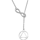 BNQL AA Gift Sobriety Necklace Recovery Jewelry Alcoholics Anonymous Gifts (necklace Y)