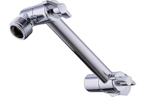 TRUSTMI 4 Inch Brass Shower Arm Extension Shower Head Combo Adjustable Height Arm Mount, Chrome