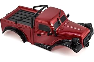 9imod RC Truck Pickup Body Shell for 1/18 RC Crawler Car TRX4M Defender Bronco (Red)