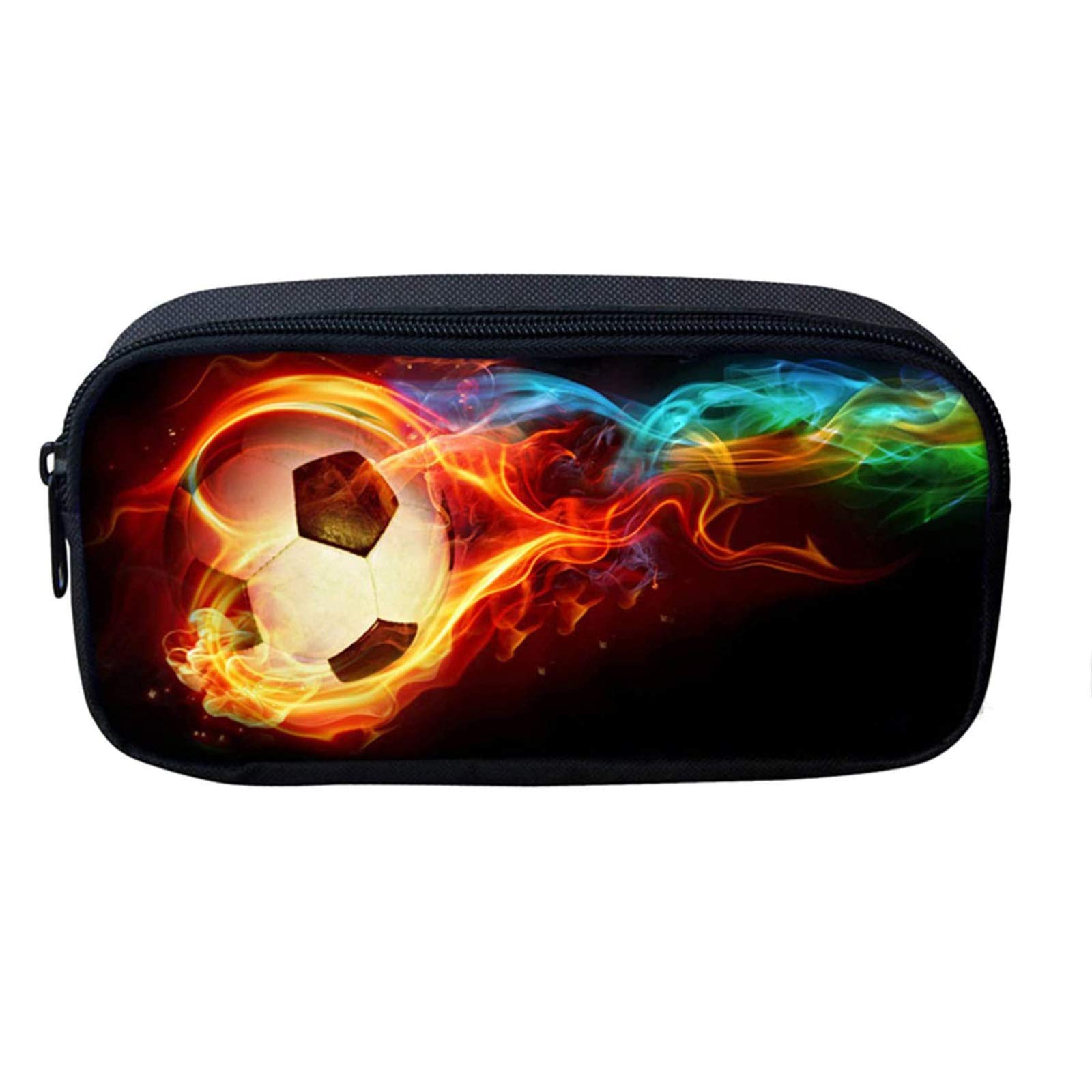 SEANATIVE Fire Pencil Bag, Big Capacity Zipper Pouch for Children Boys School Office Travel