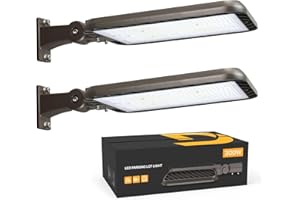 DEMILARE 300W Led Parking Lot Light Adjustable Arm Mount 2Pack, 45000LM Dusk to Dawn Photocell Shoebox Lights Outdoor 5000K IP65 Waterproof 100-277V Street Area Lighting for Court, Parking Lot, Roads