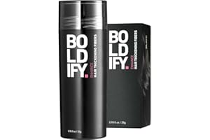BOLDIFY Hair Fibers (28g) Fill In Fine and Thinning Hair for an Instantly Thicker & Fuller Look - Best Value & Superior Formula -14 Shades for Women & Men - BLACK