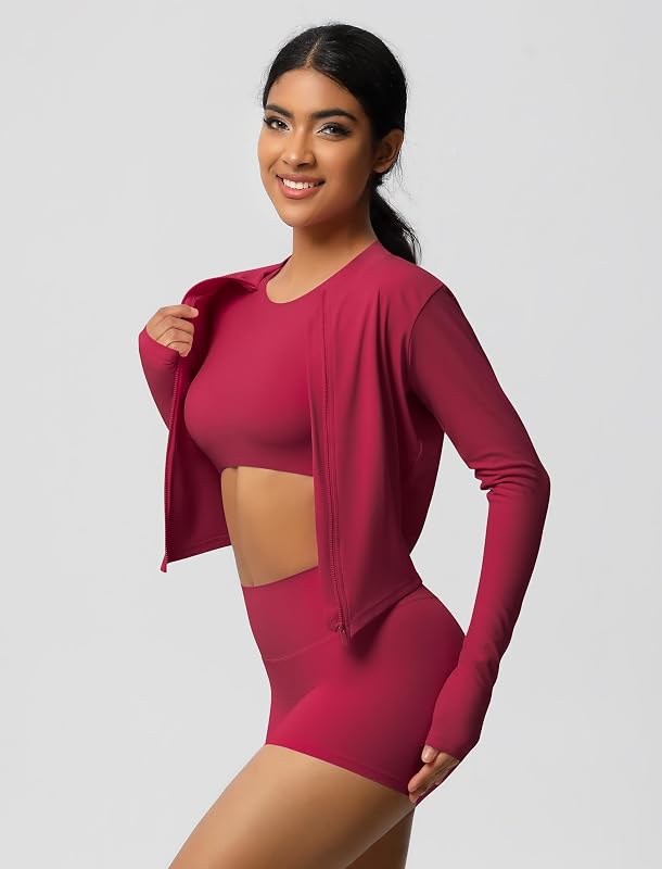 Conjunto deportivo para mujer de 3 piezas con chaqueta deportiva: conjunto de chaqueta de gimnasio + leggings cortos + camiseta sin mangas de manga corta con sujetador - ropa deportiva para