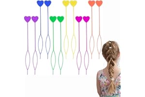 Hair Beading Loop Tool Set – 12-Piece Topsy Tail Hair Styling Tools in 6 Colors for DIY Braids, Ponytails, and Bead Threading