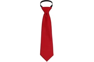 Sucrain 1pcs Boy's Necktie Pre-tied Adjustable Neck Strap Tie for Wedding Graduation School Uniforms (red1)