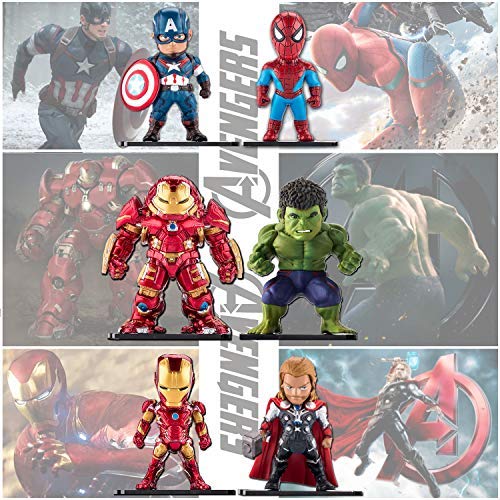Marvel Avengers Titan Hero Series Exclusive-iron Man、Hulk、Thor、Spider-man、Captain America、Hulkbuster 6 Figure Set/Car decoration - Thumbnail 3