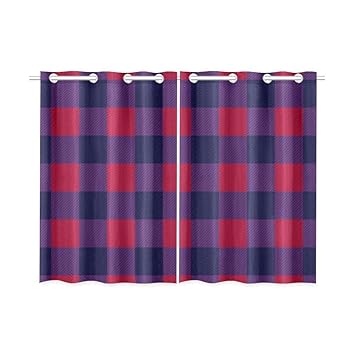 Amazon Com Blackout Window Curtains Purple Red Buffalo Check