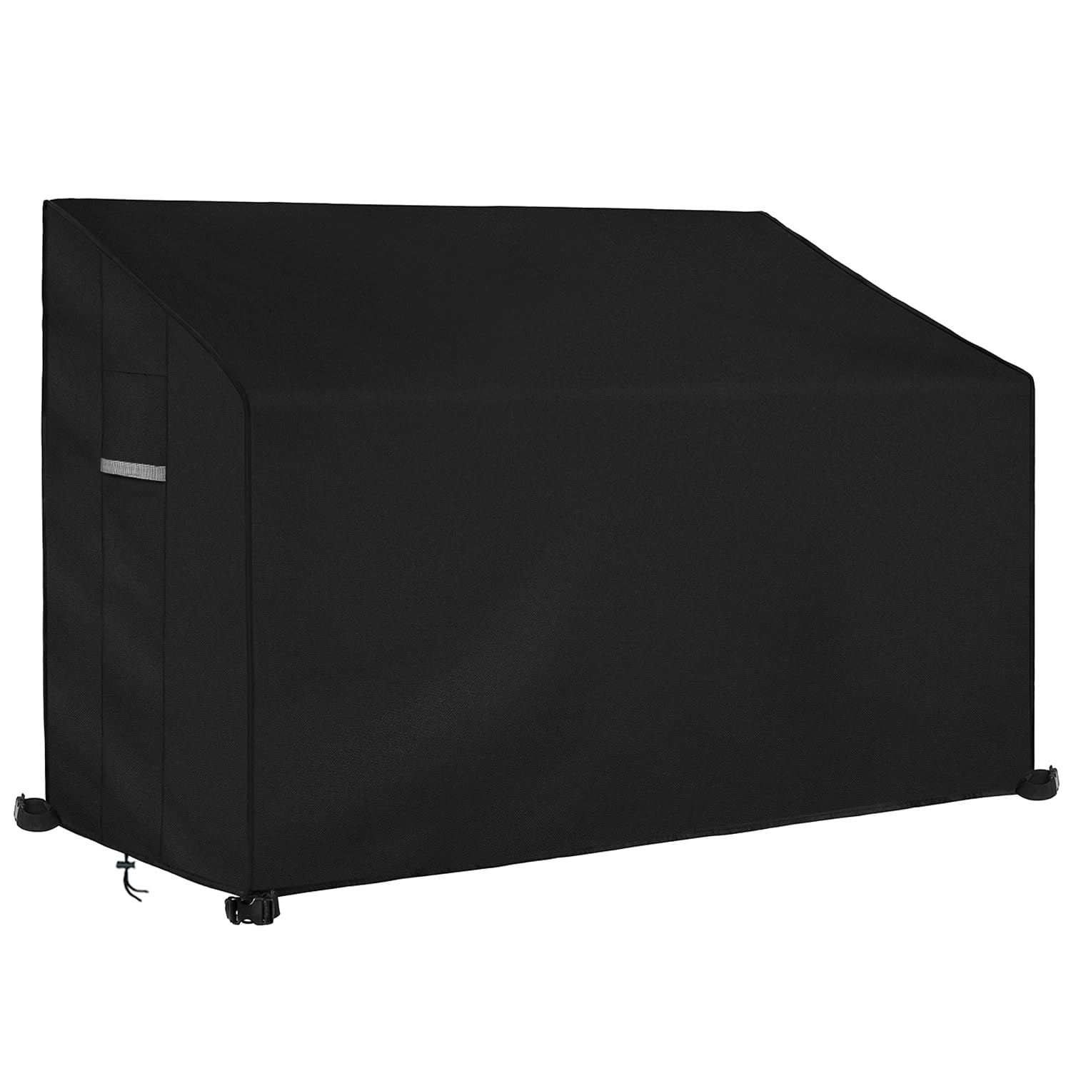 Dokon 2 Seat Garden Bench Covers Waterproof Heavy Duty Oxford Fabric Outdoor Bench Seat Cover with Air Vents Windproof Anti-UV Patio Garden Seat Covers (134x66x63/89cm) - Black