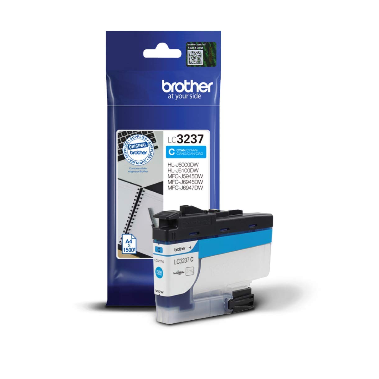 Brother LC-3237C Inkjet Cartridge, Cyan, Single Pack, Super High Yield, Includes 1 x Inkjet Cartridge, Genuine Supplies