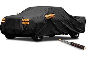 ZORNTORIX Truck Cover Waterproof All Weather, 420D Oxford Pickup Cover Waterproof 6000Pa, Hail Cover for Truck Fits Toyota Tundra, Chevy Silverado, GMC Sierra, Dodge RAM 1500 ect. (230" Length)