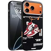 WMFLLNL Cool Phone Case for iPhone 17 Pro Case for Boys Men Basketball Shoes Sneaker Print Design Cases Compatible with iPhone 17 Pro Black