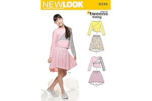 Simplicity New Look Sized for Tweens Easy Pattern 6339 Girls Skirts and Knit Tops, Sizes 8-10-12-14-16