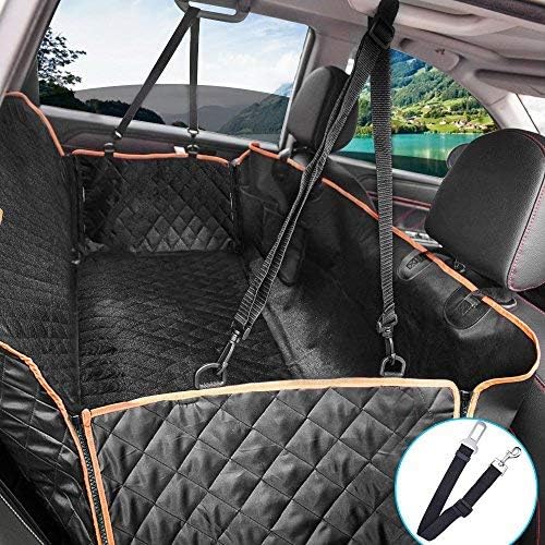 Lantoo Dog Seat Cover, 600D Waterproof Dog Car Seat Covers for Back Seat Pet Seat Cover Hammock, Heavy Duty Scratch-Proof Nonslip Dog Back Seat Cover for Cars Trucks SUVs