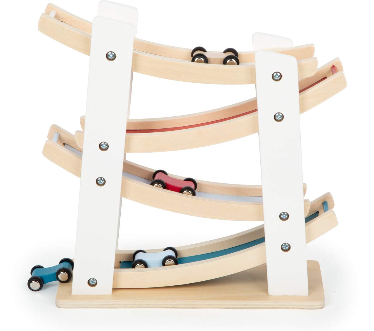 Small Foot 11873 Classic Racetrack, Made of Natural Wood, with Brightly Coloured Tracks, for Ages 18+ Months Toys