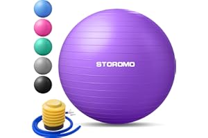 STOROMO Anti-Burst Pregnancy Exercise Ball – High Weight Capacity Stability Ball for Yoga, Pilates & Labor Support, Eco-Friendly PVC Fitness Ball for Moms, Includes Pump (45cm-95cm)