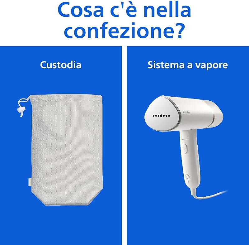 Philips 3000 Ferro da Stiro Verticale a Vapore Pieghevole, 20 g/min, 1000W