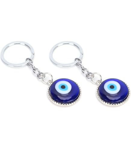 Blue Eye Amulet, Blue Evil Eye Keychain Key Ring Turkish Glass Lucky Protection Hanging Ornament For Girls Women Friends Family Key Bag Decor