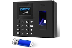 KAZNTCC Fingerprint Time Clocks for Employees Small Business with Finger Scan and PIN Punching in One, NO Monthly Fee Deduct Lunch Time Edit Missing Punches