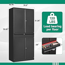Letaya Metal Garage Storage Cabinet with Drawer,4