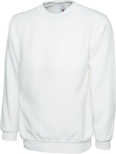 Uneek UC203 White Classic Sweatshirt Small 50/50 300 GSM
