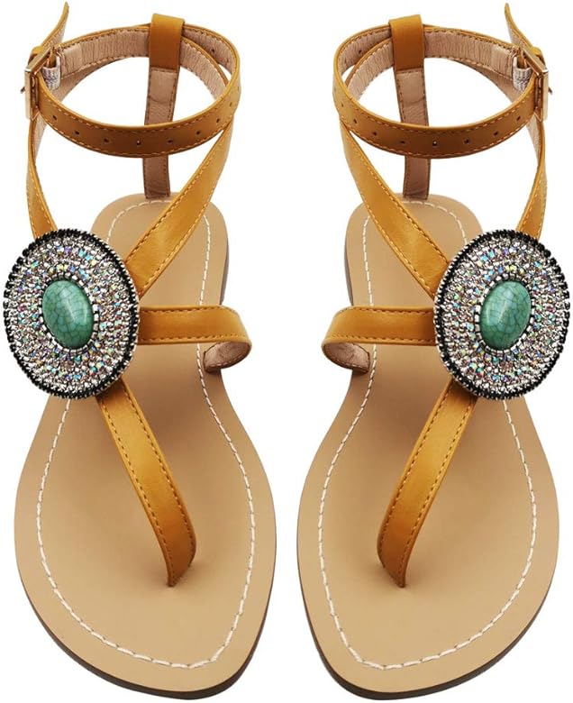 yellow rhinestone sandals