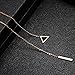 Y-blue Women Lady Golden Necklaces Bohemia Triangular and Cylindrical Pendant 18K Gold Plated Tassels Choker Collar Chian